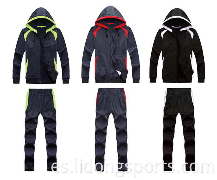 Lidong Men Sport Suit último diseño de chándal Sportswear Sportswear Fitness Polyester Men Apparada deportiva